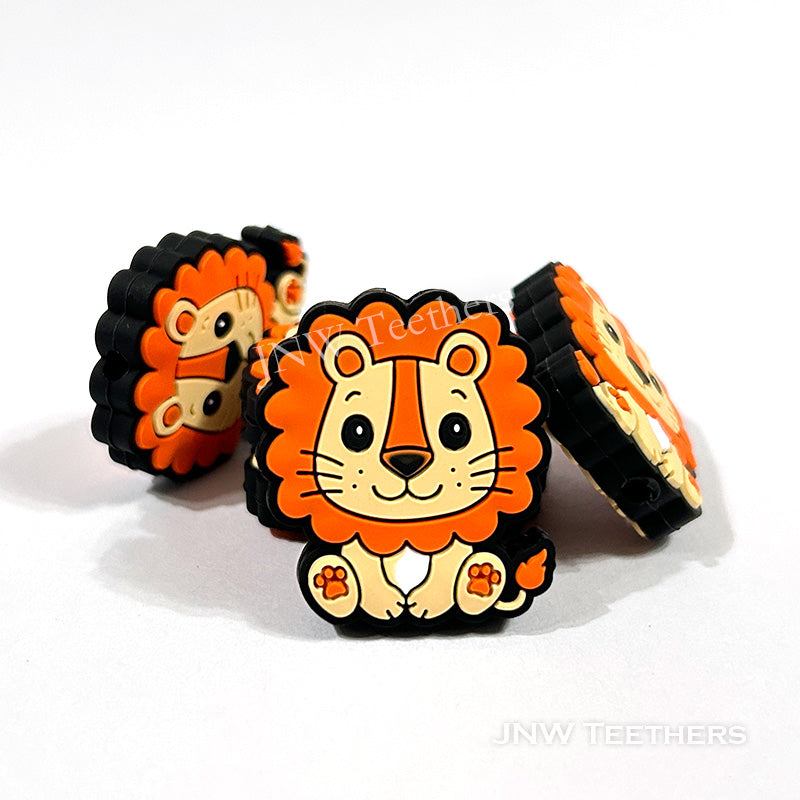Lion silicone focal beads