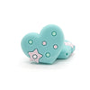 Heart silicone focal beads aqua
