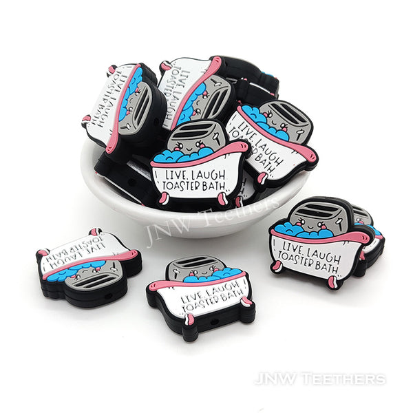 Live laugh toaster bath silicone focal beads
