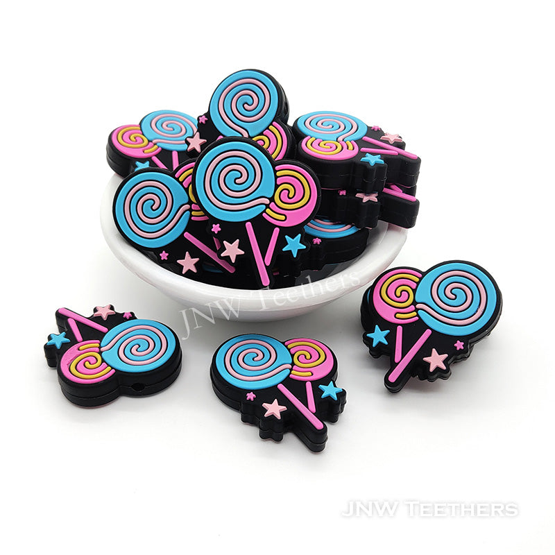 Lollipop silicone focal beads