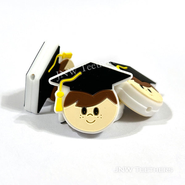 Graduation boys silicone focal beads