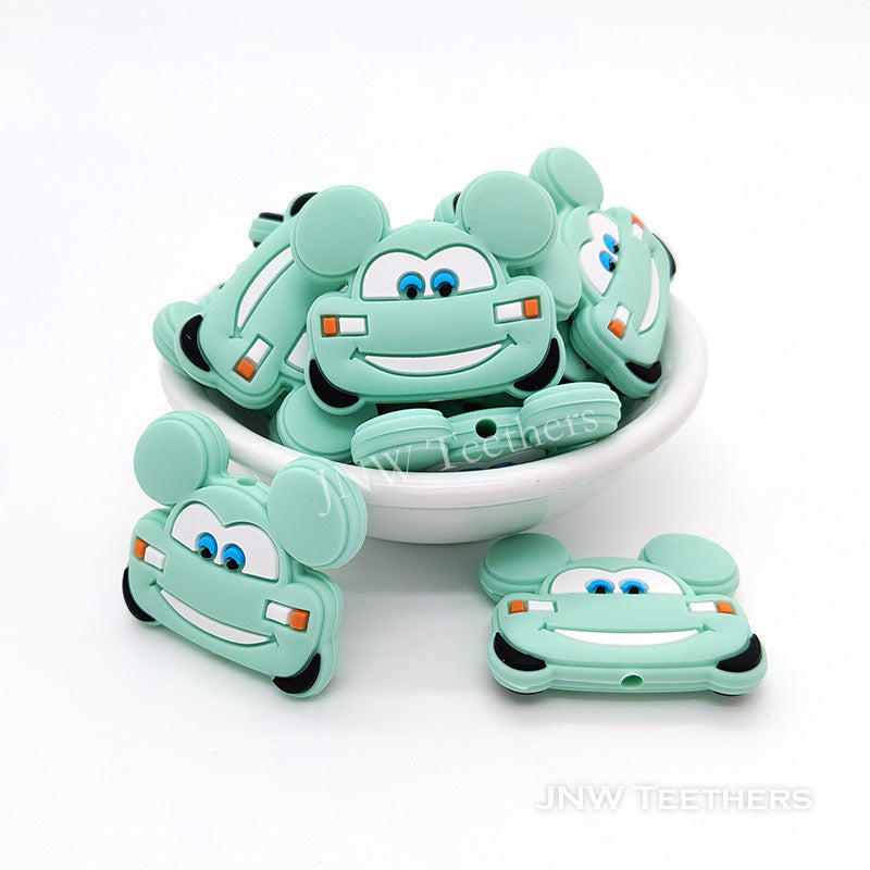 Mouse car silicone focal beads mint