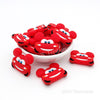Mouse car silicone focal beads red