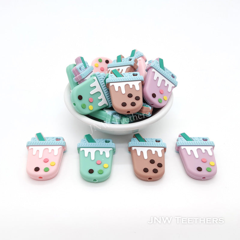 Milk tea silicone focal beads