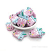 Milk tea silicone focal beads lilac
