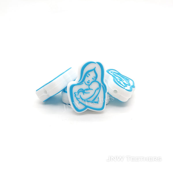 Motherhood silicone focal beads blue