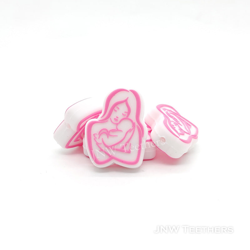 Motherhood silicone focal beads Pink