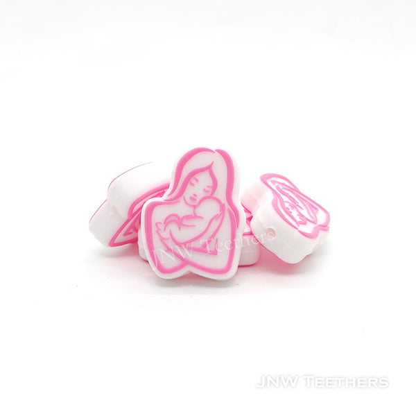 Motherhood silicone focal beads Pink