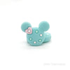 Mouse head silicone focal beads aqua
