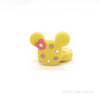 Mouse head silicone focal beads yellow