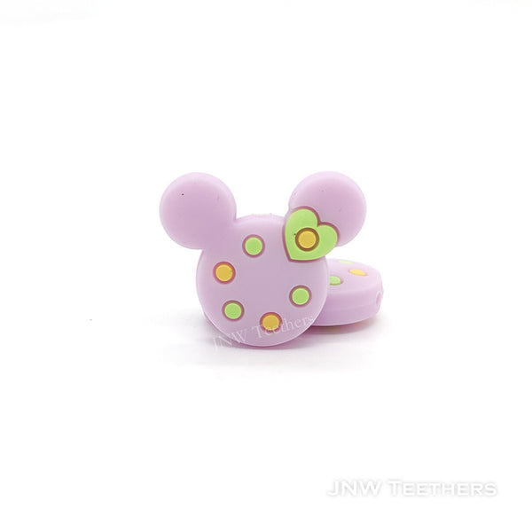 Mouse head silicone focal beads lavenda