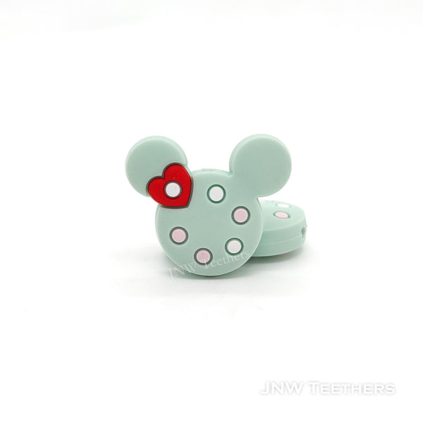 Mouse head silicone focal beads mint