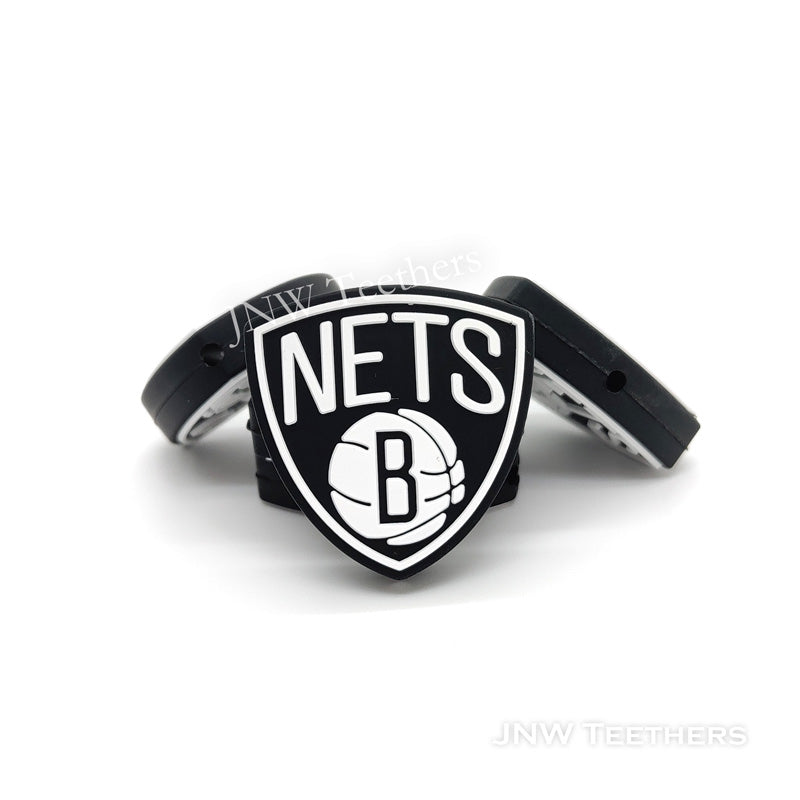 NETS Basketball Teams silicone focal beads