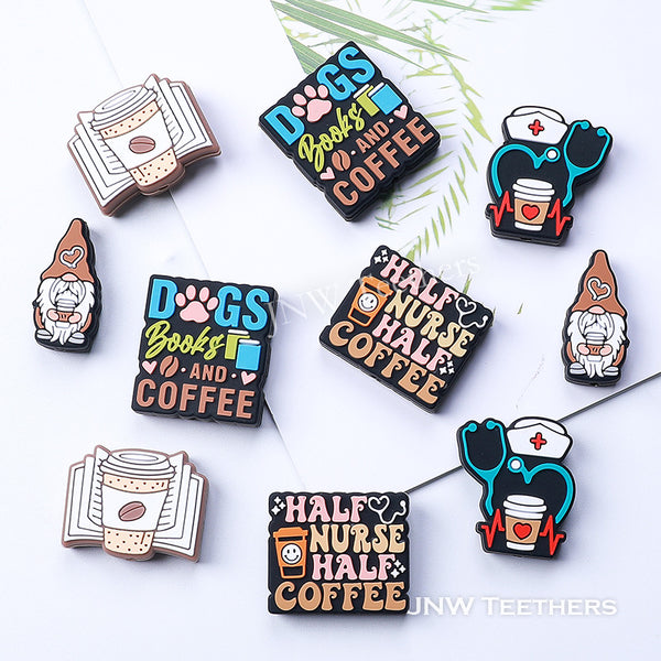 Coffee silicone focal beads