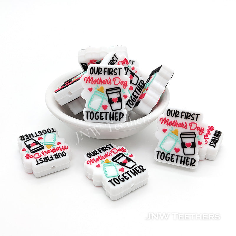Our first Mother's Day together silicone focal beads