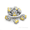 Penguin silicone focal beads gray