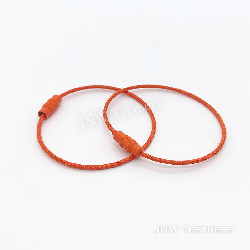 JNW Teethers Stainless Steel Screw Lock Wire Keychain Keyring