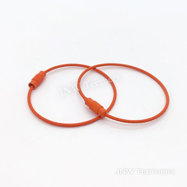 JNW Teethers Stainless Steel Screw Lock Wire Keychain Keyring