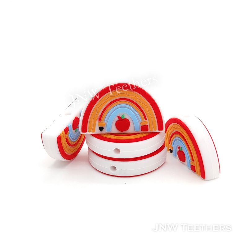 Rainbow Apple Silicone Focal Beads