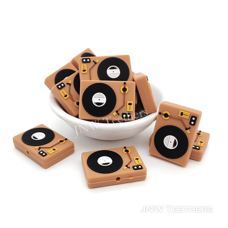 Record Player silicone focal beads