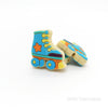 Roller silicone focal beads blue