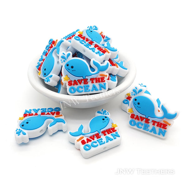 Save the ocean wheal silicone focal bead