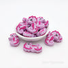 Perles focales en silicone hippocampe fuchsia