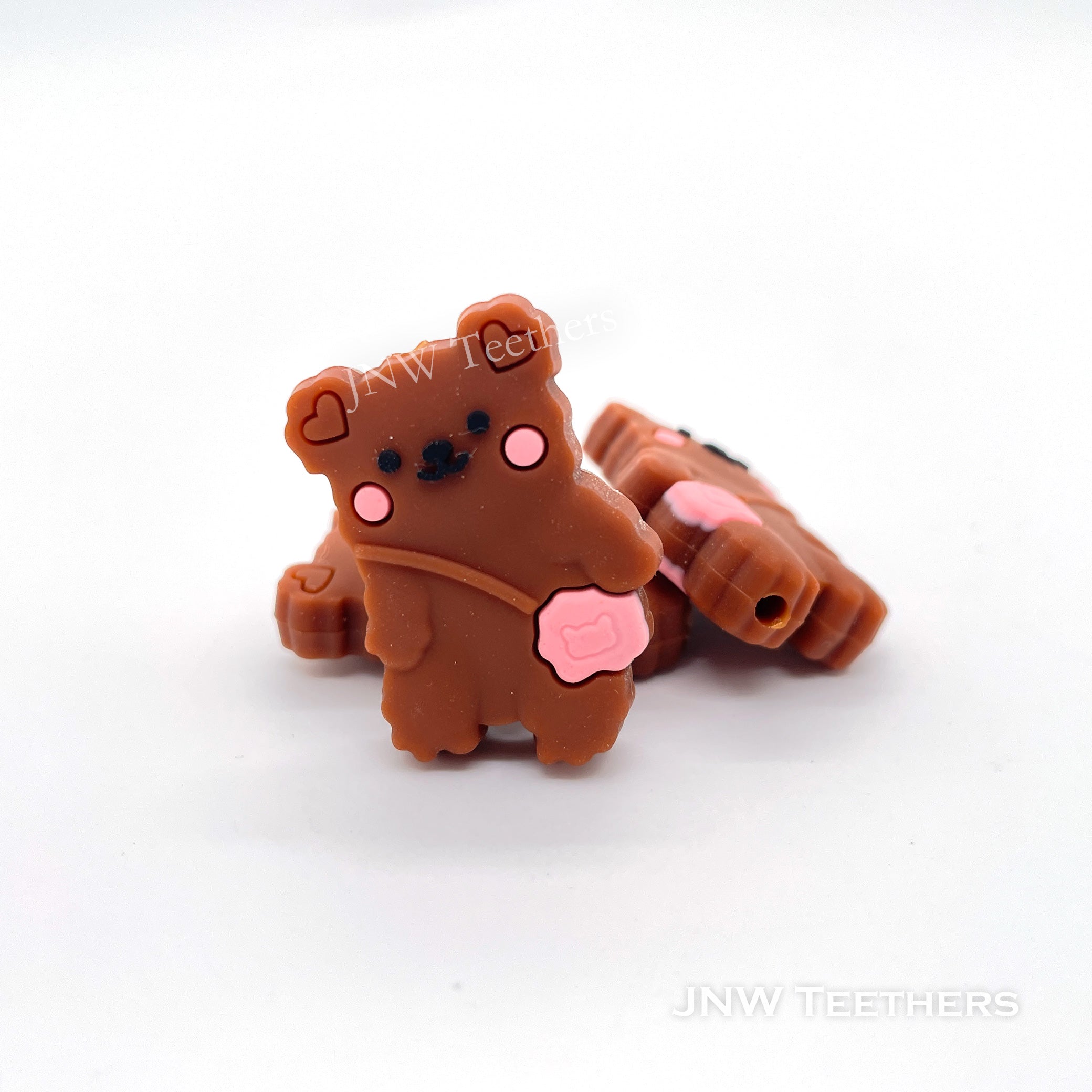 Polar bear silicone focal beads brown