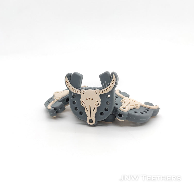 Gray cow Head Silicone Focal Beads