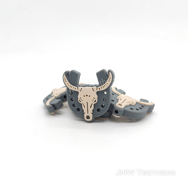 Gray cow Head Silicone Focal Beads