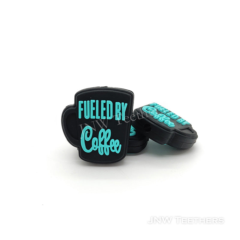 Fueled by Coffee silicone focal beads furquoise