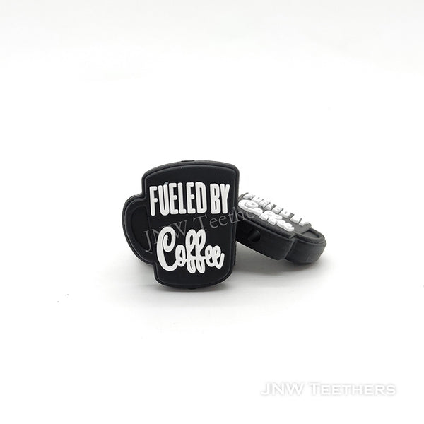 Coffee mug silicone focal beads white