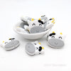 Cow Silicone focal Beads Gray