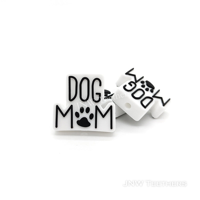 Black Dog Mom Silicone Focal Beads