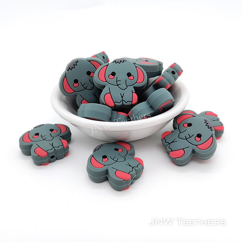 Dim  Gray  Elephant Silicone Beads