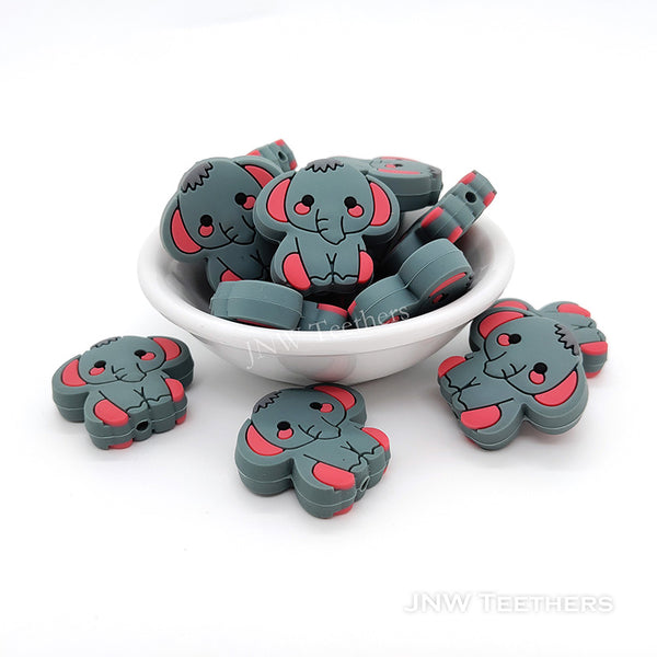 Dim  Gray  Elephant Silicone Beads
