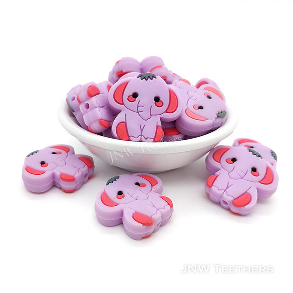 Lilac  Elephant Silicone Beads