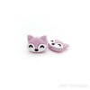 Lilac Fox head silicone focal beads