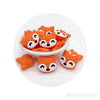 Orange Fox head silicone focal beads