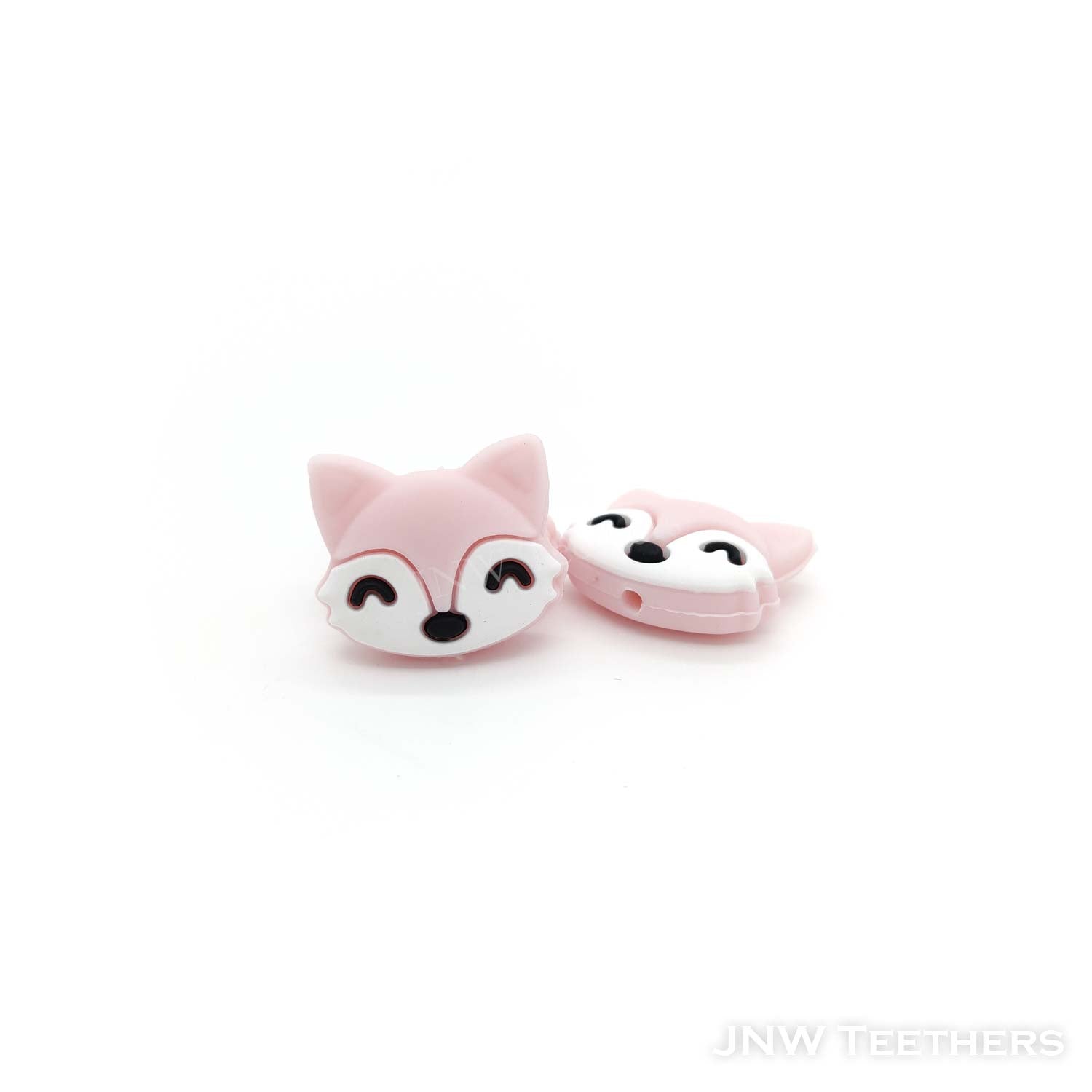 Pink Fox head silicone focal beads