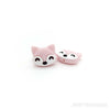 Pink Fox head silicone focal beads