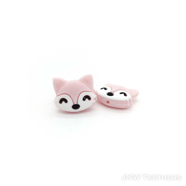 Pink Fox head silicone focal beads