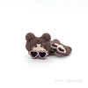 Sunglasses Girl Silicone Focal Bead brown