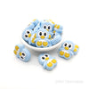 Penguin silicone focal beads blue