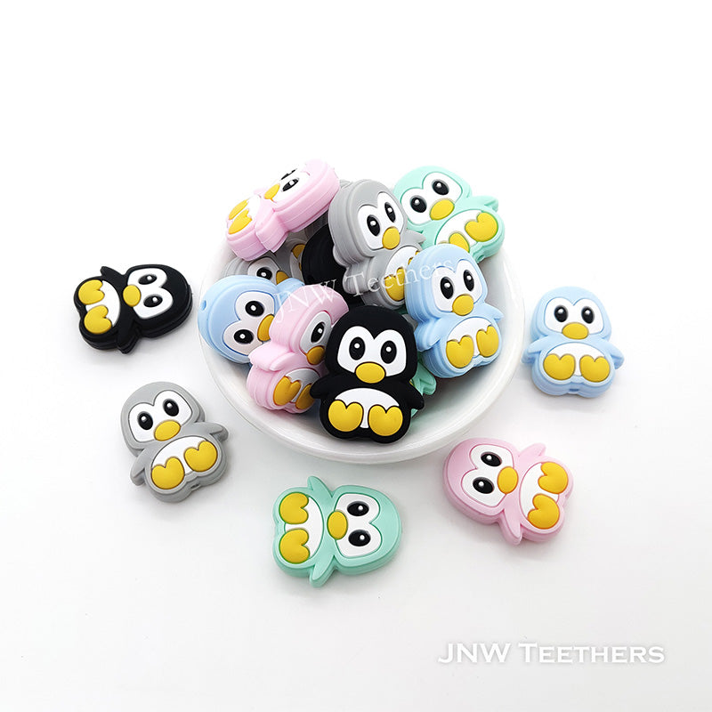 Penguin silicone focal beads