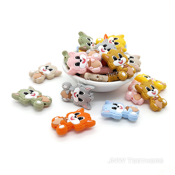 Squirrel with Hazelnuts Silicone Focal Beads