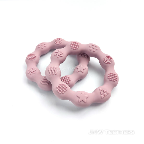 Silicone teething ring blush
