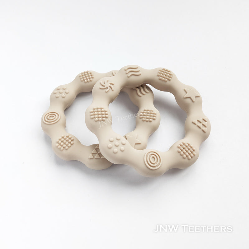 Silicone teething rings beige