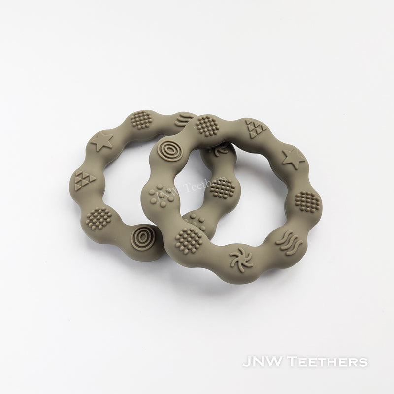 Silicone teething ring moss green
