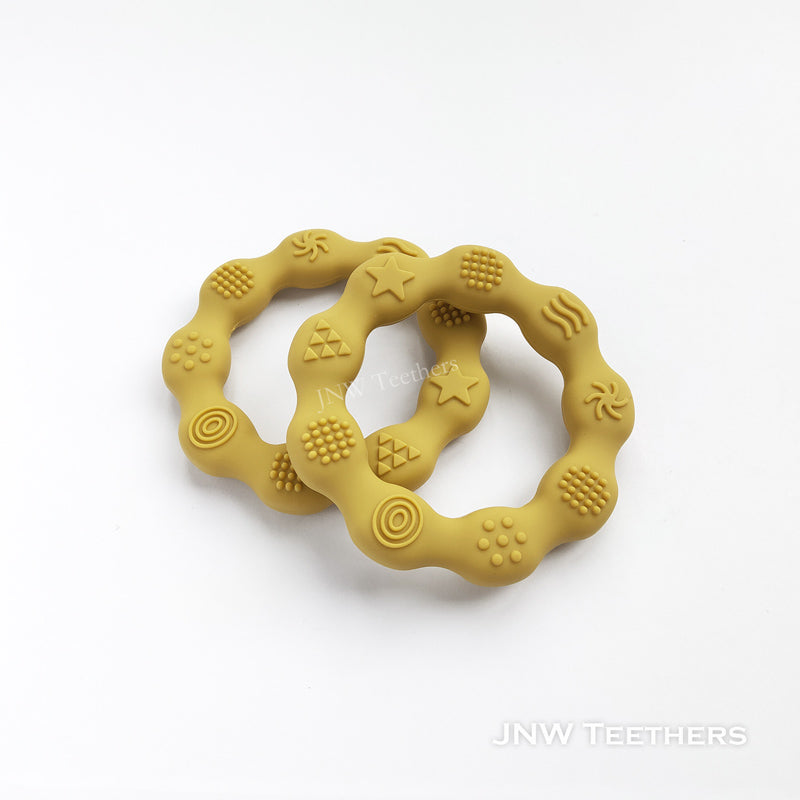 Silicone teething ring mustard